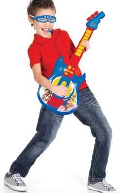 PAT'PATROUILLE - GUITARE ELECTRONIQUE LUMINEUSE AVEC LUNETTES EQUIPEES D'UN MICRO