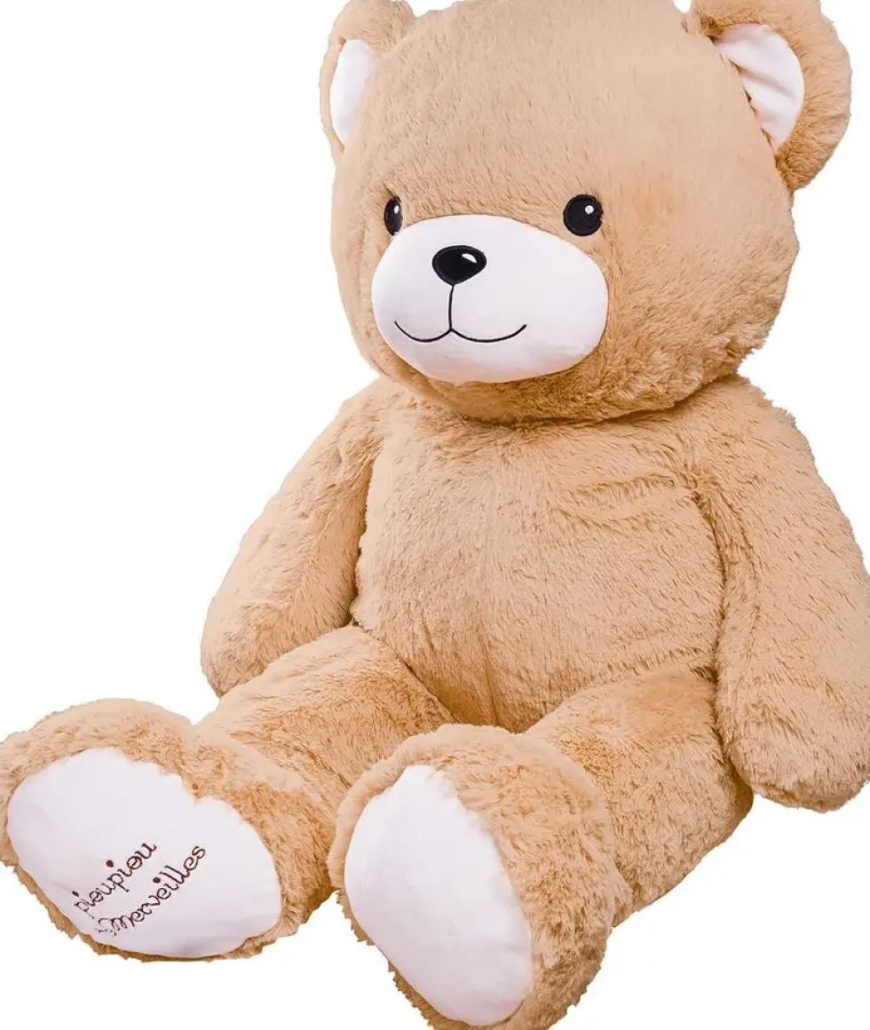 PELUCHE GASTON OURS BEIGE - 100 CM MADE IN FRANCE