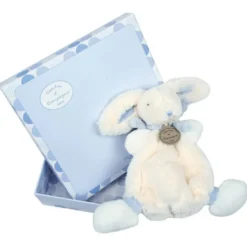 PELUCHE LAPIN BONBON DOUDOU BLEU