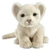 PELUCHE LION BLANC BÉBÉ ASSIS 18 CM