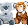 PELUCHE MAMAN ET BEBE ANIMAL SAUVAGE