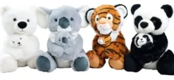 PELUCHE MAMAN ET BEBE ANIMAL SAUVAGE
