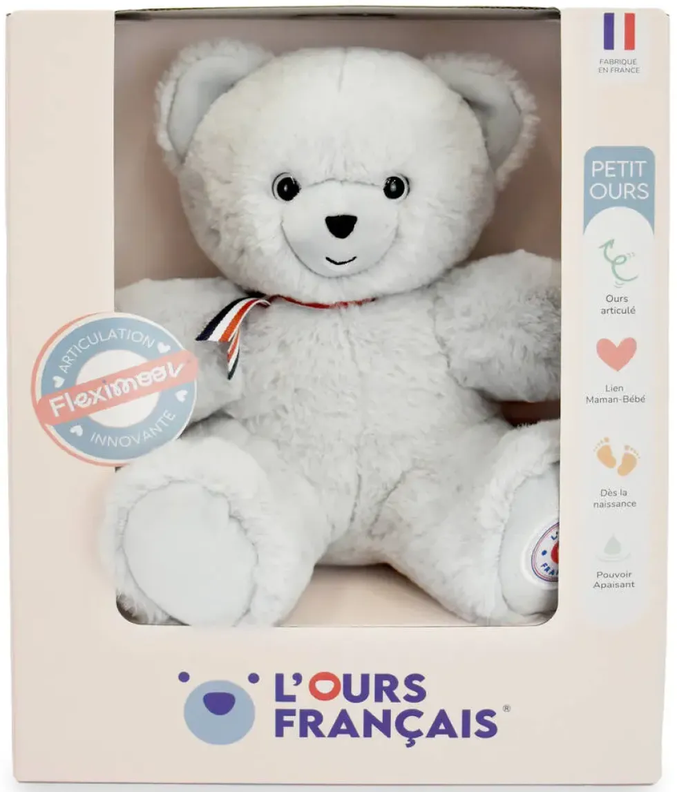 PELUCHE - PETIT OURS 25 CM - GRIS PERLE