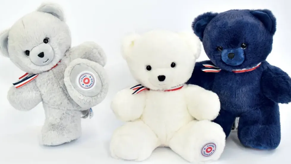 PELUCHE - PETIT OURS 25 CM - GRIS PERLE