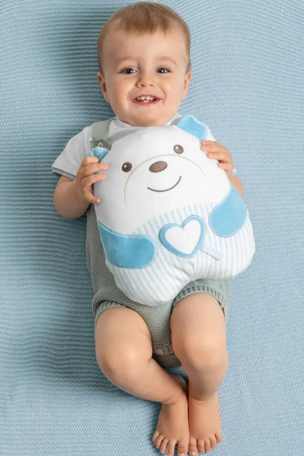 PELUCHE TENDRE OURSON BLEU