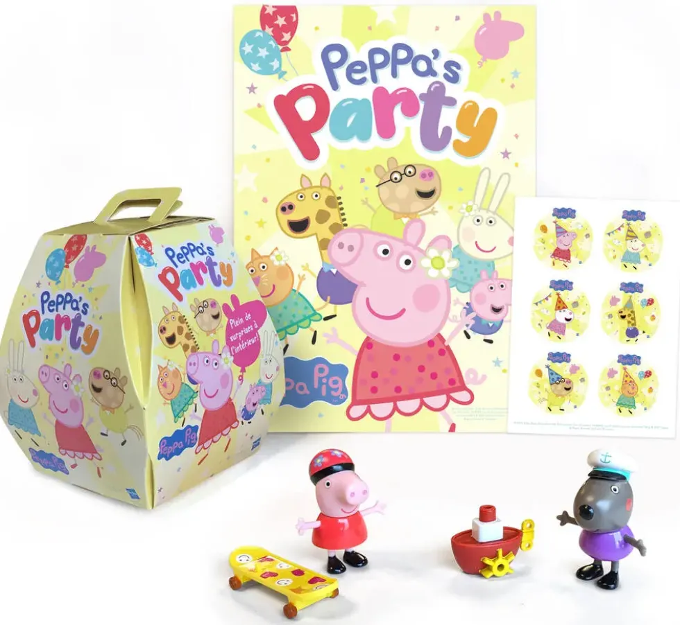 PEPPA PIGBOITE SURPRISE AVEC FIGURINES STICKERS ET POSTER