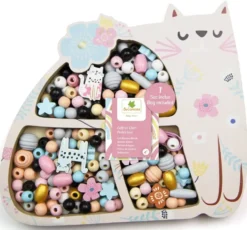 PERLES - COFFRET PERLES BOIS CHAT