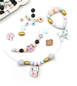 PERLES - COFFRET PERLES BOIS CHAT