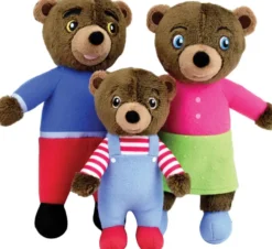 PETIT OURS BRUN COFFRET FAMILLE 3 PELUCHES 19CM