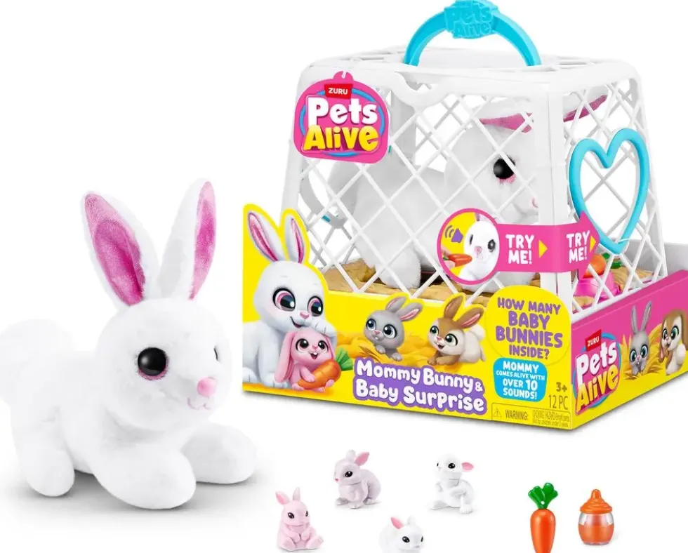 PETS ALIVE - PELUCHE MOMMY BUNNY & BABY SURPRISE