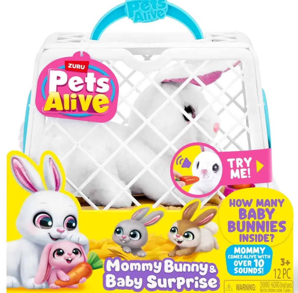 PETS ALIVE - PELUCHE MOMMY BUNNY & BABY SURPRISE