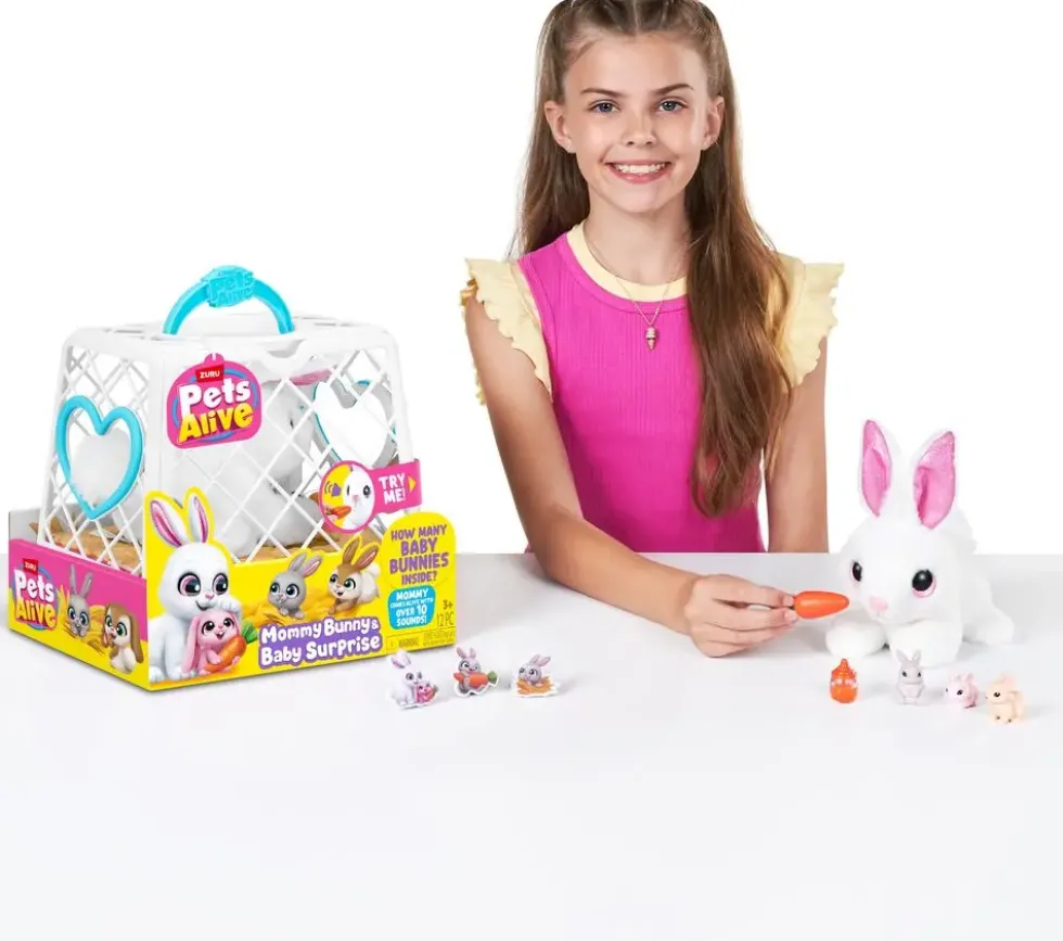 PETS ALIVE - PELUCHE MOMMY BUNNY & BABY SURPRISE
