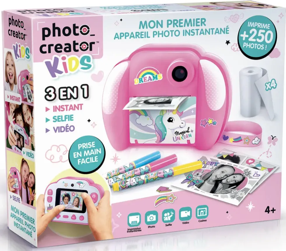 PHOTO CREATOR INSTANTANE JUNIOR LICORNE ROSE