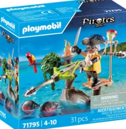 PIRATE AVEC ARBALETE ET POISSONS A VISER - 71795