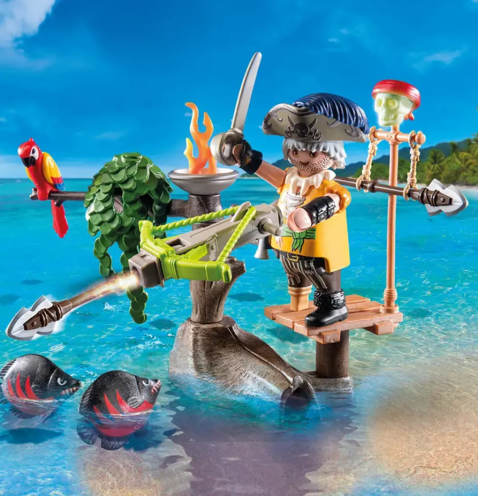 PIRATE AVEC ARBALETE ET POISSONS A VISER - 71795