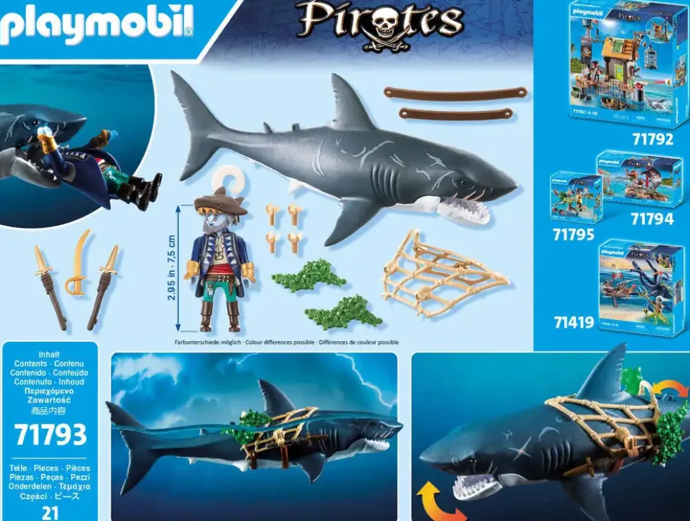 PIRATE ET REQUIN AVEC MACHOIRE ARTICULEE - 71793