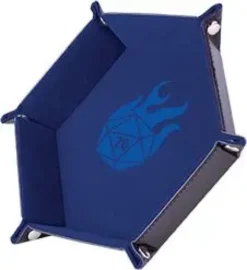 PISTE DE DES - CRITICAL BLUE 19 X 19 CM - CUIR ET VELOURS