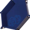 PISTE DE DES - D20 BLEU FONCE - 19 X 19 CM - CUIR ET VELOURS