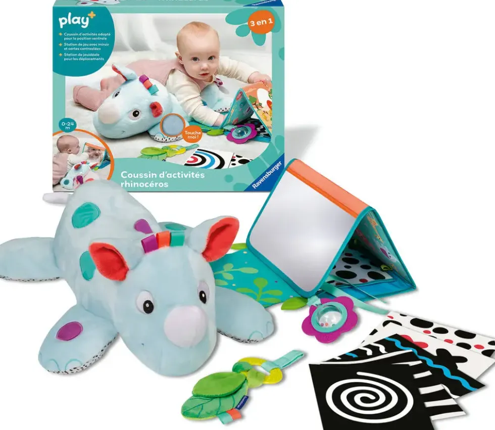 PLAY+- COUSSIN D'ACTIVITES RHINOCEROS