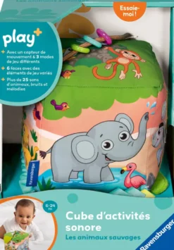 PLAY+ - CUBE D'ACTIVITES SONORE - LES ANIMAUX SAUVAGES