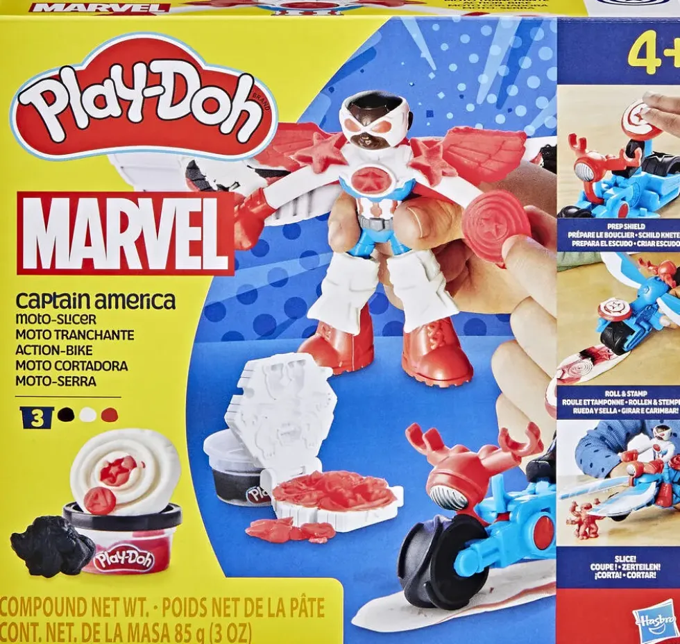 PLAY-DOH MARVEL CAPTAIN AMERICA MOTO TRANSFORMERS NSFORMERS NCHANTE