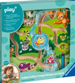 PLAY+ - LABYRINTHE MAGNETIQUE EN BOIS - DANS LA JUNGLE