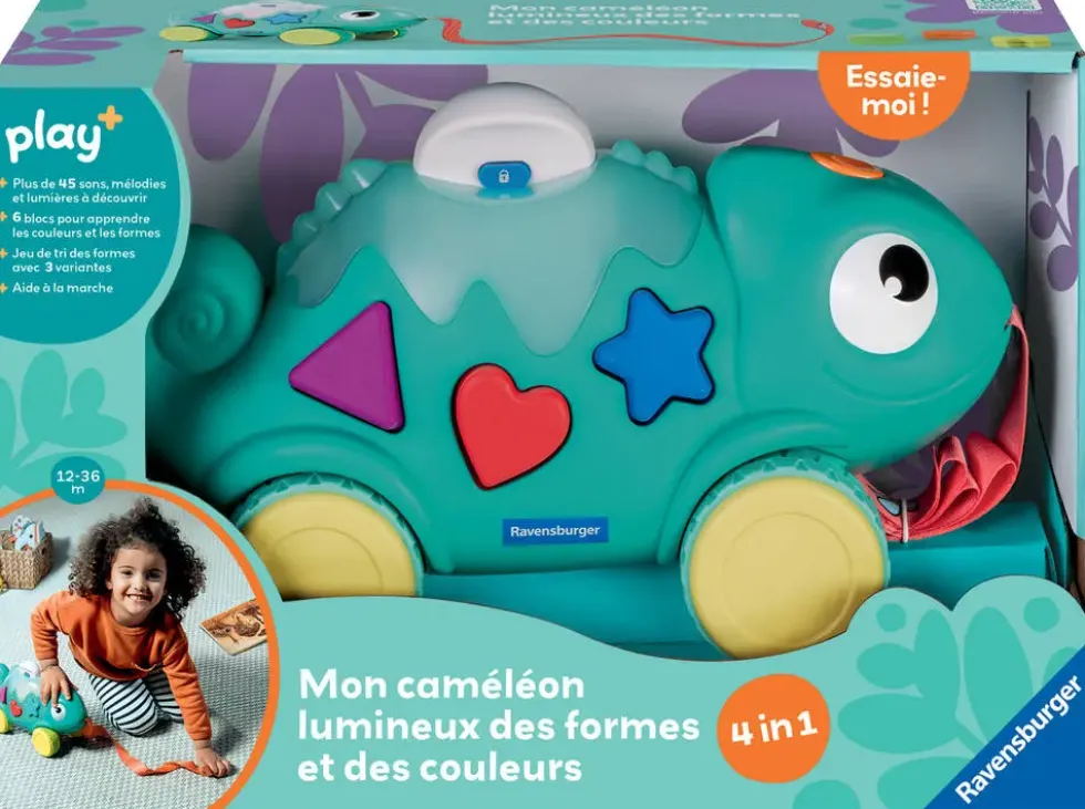PLAY+- MON CAMELEON LUMINEUX DES FORMES ET DES COULEURS