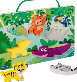 PLAY+- PUZZLE EN BOIS SENSORIEL ET AIMANTE - DANS LA JUNGLE