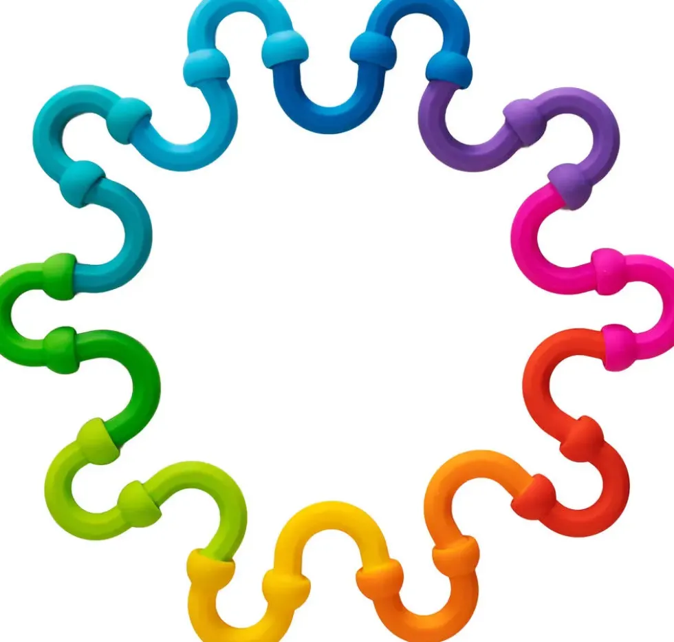 PLIP LINKS - 10 ANNEAUX ARC-EN-CIEL EN SILICONE
