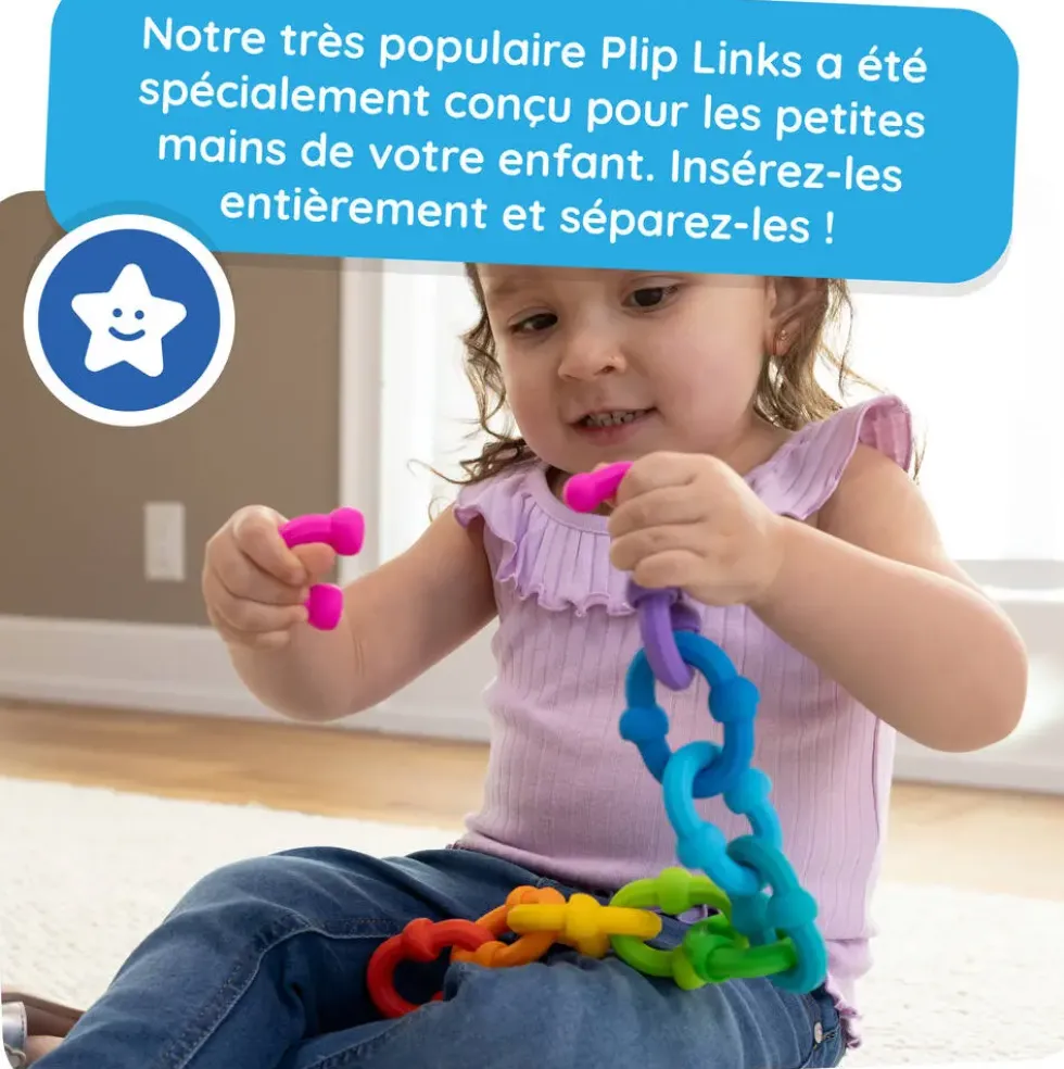 PLIP LINKS - 10 ANNEAUX ARC-EN-CIEL EN SILICONE