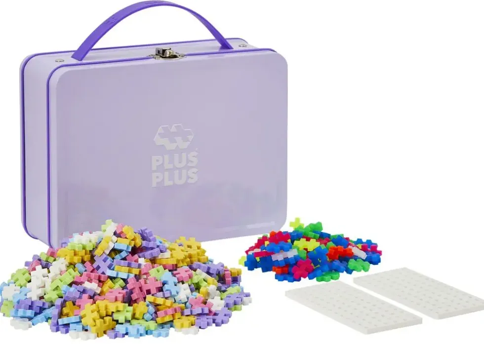 PLUS PLUS - VALISETTE JEU METAL PASTEL ET NEON - 600 PIECES