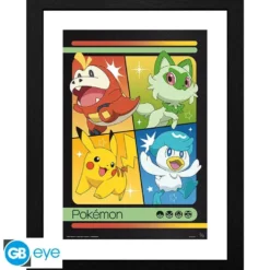 POKEMON - TIRAGE ENCADRE "STARTERS ECARLATE ET VIOLET" (30X40) X2*