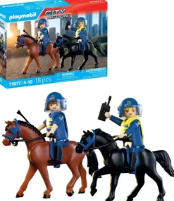 2 POLICIERS CAVALIERS AVEC LEURS CHEVAUX-71877