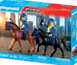 2 POLICIERS CAVALIERS AVEC LEURS CHEVAUX-71877