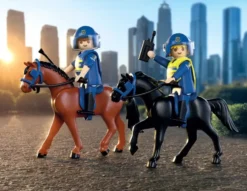 2 POLICIERS CAVALIERS AVEC LEURS CHEVAUX-71877