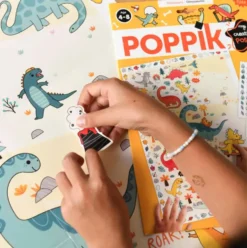 POPPIK - POSTER CREATIF A STICKER - DINOSAURES
