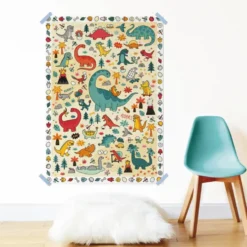 POPPIK - POSTER CREATIF A STICKER - DINOSAURES