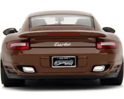 1/24 PORSCHE 911 TURBO W/METM'S BROWN FIGURE BROWN METALLIC HOLLYWOOD RIDES 2007