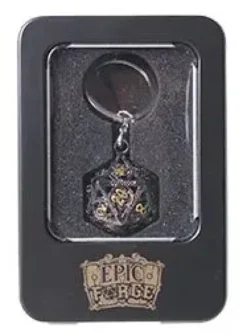 PORTE-CLE D20 AVEC LOT DE 7 MINI DES METAL 5MM DANS BOITE METAL