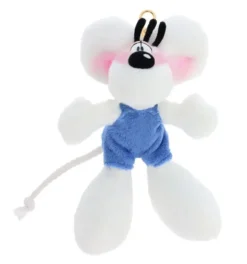 PORTE-CLÉS PELUCHE DIDDL EN SALOPETTE BLEUE 15CM