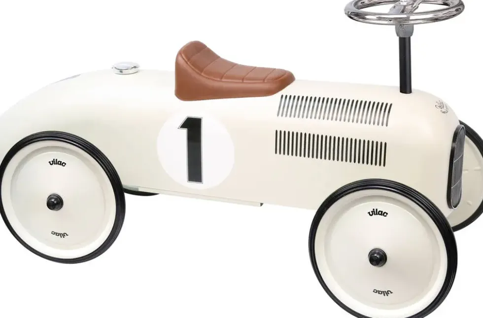 PORTEUR VOITURE VINTAGE BLANC CREME