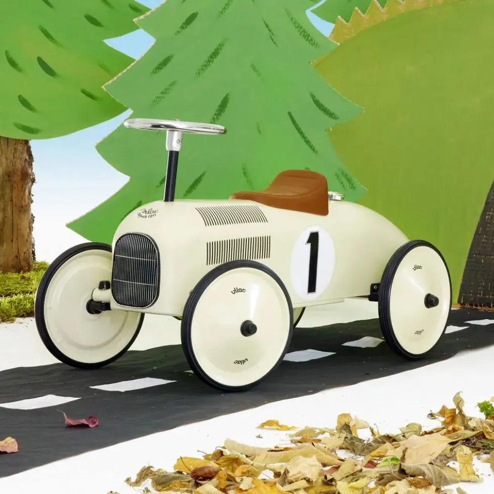 PORTEUR VOITURE VINTAGE BLANC CREME
