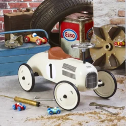 PORTEUR VOITURE VINTAGE BLANC CREME