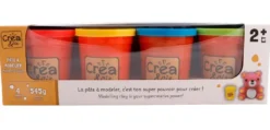 4 POTS DE PATE A MODELER - COULEURS PRIMAIRES