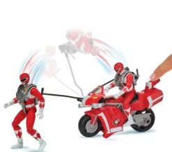 POWER RANGERS - VEHICULE TYRANOSAURE AVEC FONCTION ET FIGURINE 15 CM ROUGE