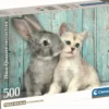 PUZZLE COMPACT 500 PIECES - CAT AND BUNNY