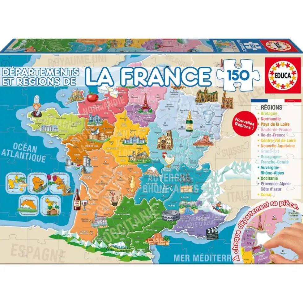 PUZZLE 150 DEPARTEMENTS ET REGIONS DE LA FRANCE