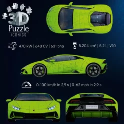 PUZZLE 3D LAMBORGHINI HURACAN EVO - EDITION VERTE