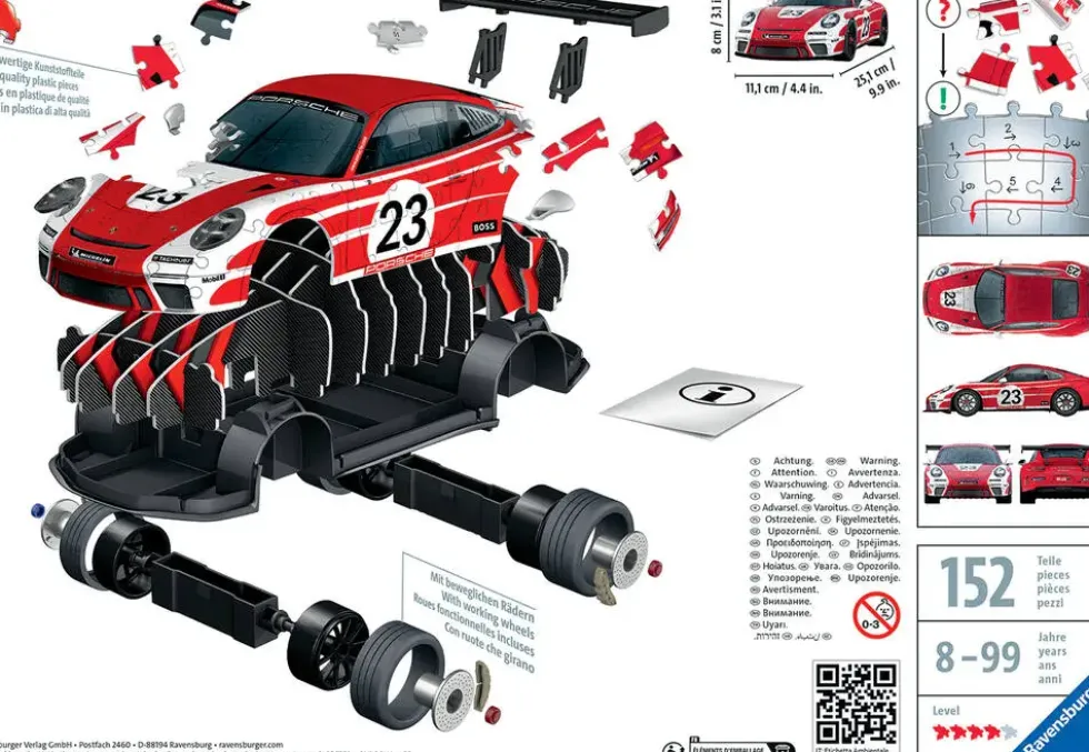 PUZZLE 3D PORSCHE 911 GT3 CUP SALZBURG AVEC GRILLE