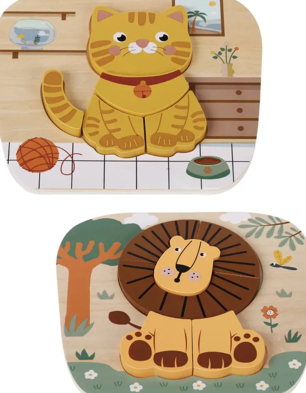 PUZZLE EN BOIS - CHAT ET LION